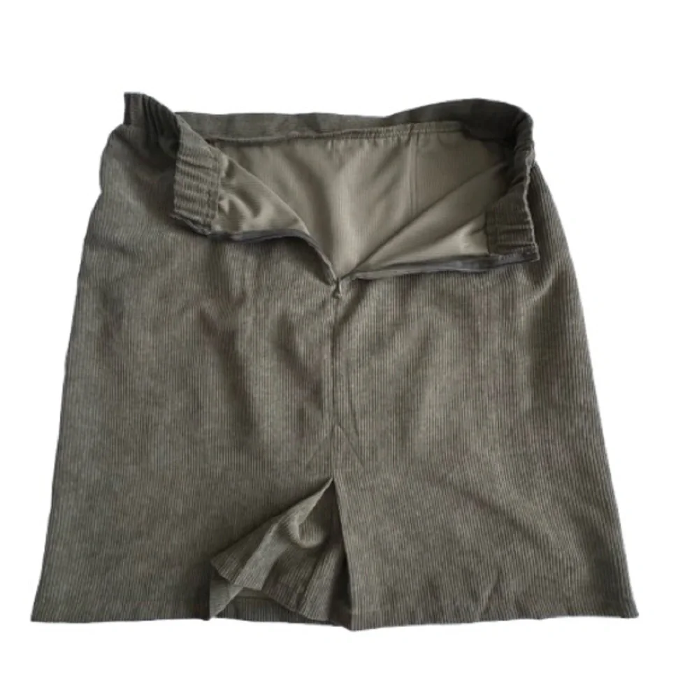 SHEIN Women's 1XL Olive A-Line Corduroy Straight Above Knee Zip Closure Skirt